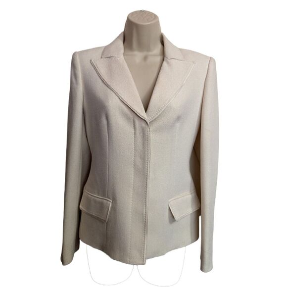 Anne Klein Off White Blazer Size 4P - Picture 3 of 16
